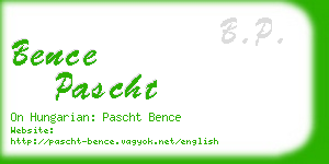 bence pascht business card